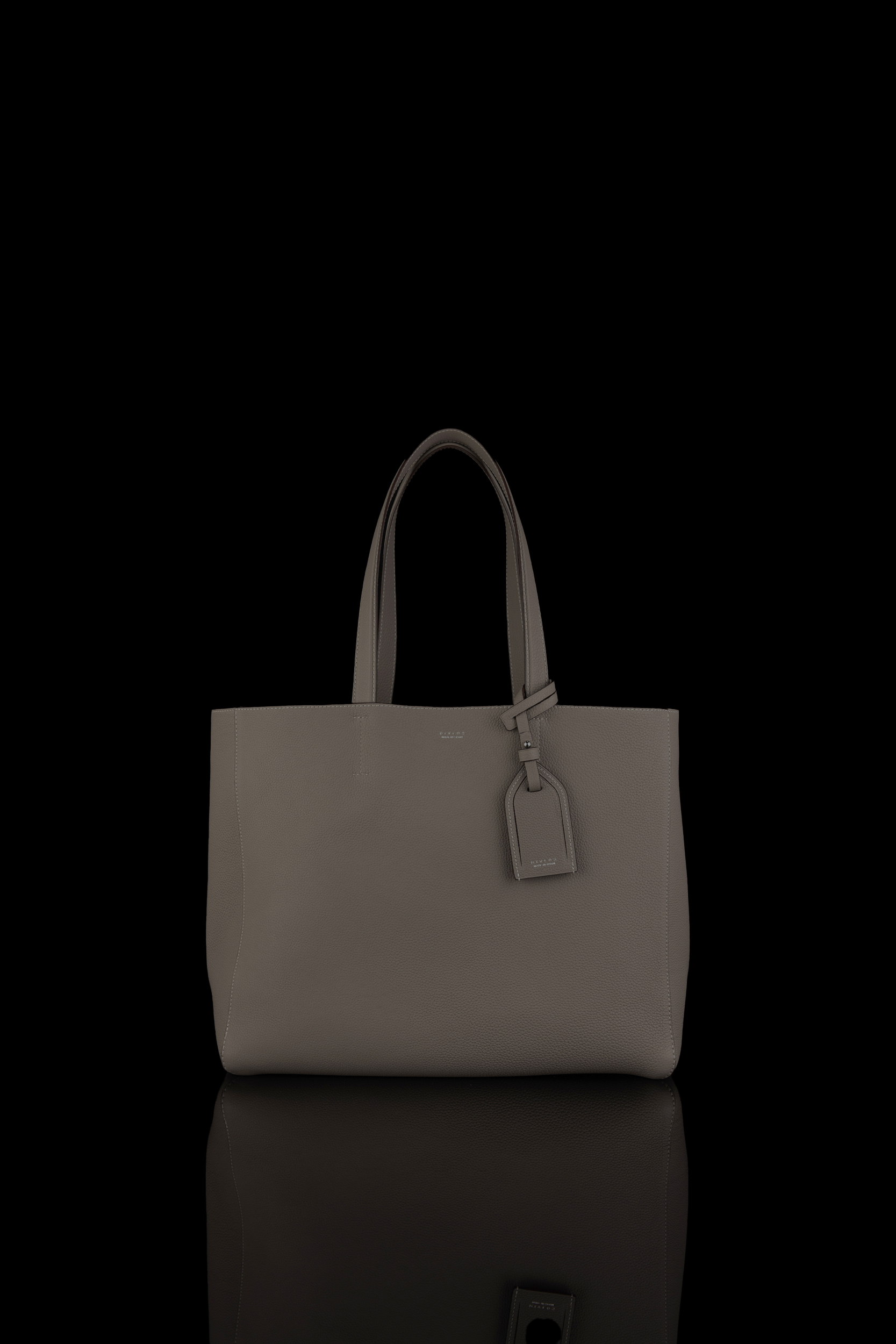 Toscana M Taupe Grained Calfskin